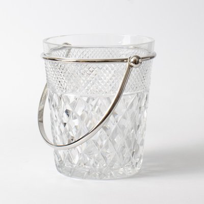 Diamond Cut Crystal Glass Ice Bucket from Val Saint Lambert, 1960s-IXK-1437637