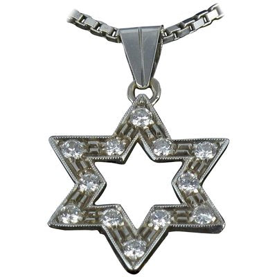 Diamond Gold Star Pendant with Chain-OLU-896198