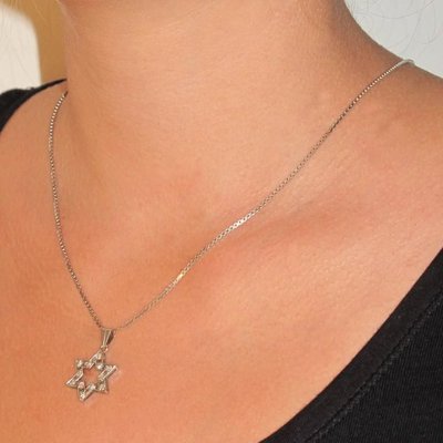 Diamond Gold Star Pendant with Chain-OLU-896198