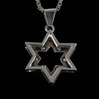 Diamond Gold Star Pendant with Chain-OLU-896198