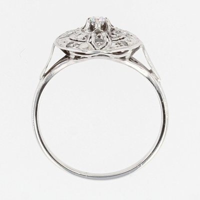 Diamond Ring in 18K White Gold, 1920s-OLU-1252294