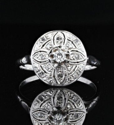 Diamond Ring in 18K White Gold, 1920s-OLU-1252294