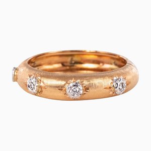 Diamond Satin Gold Band Ring-OLU-896845