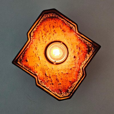 Diamond-Shaped Brown & Orange Ceramic Wall Light, Germany, 1970s-VDW-1719587