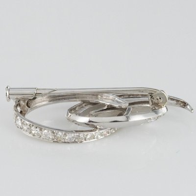 Diamonds 18 Karat White Gold Brooch by Front, 1970s-OLU-896264