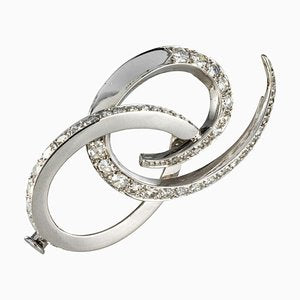 Diamonds 18 Karat White Gold Brooch by Front, 1970s-OLU-896264