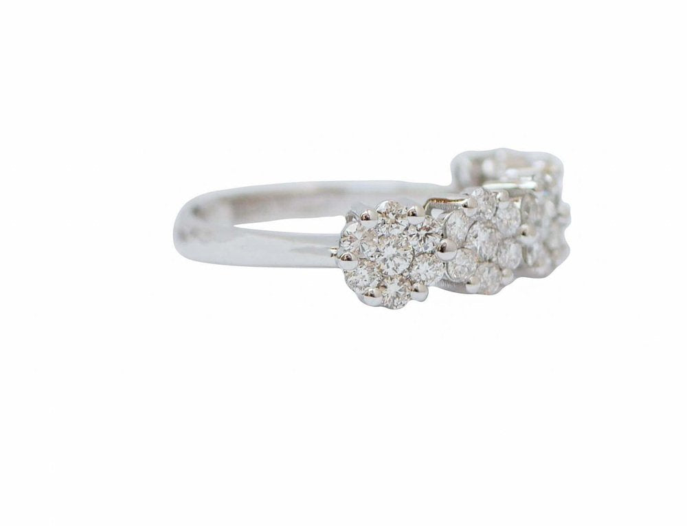 Diamonds, 18 Karat White Gold Modern Ring