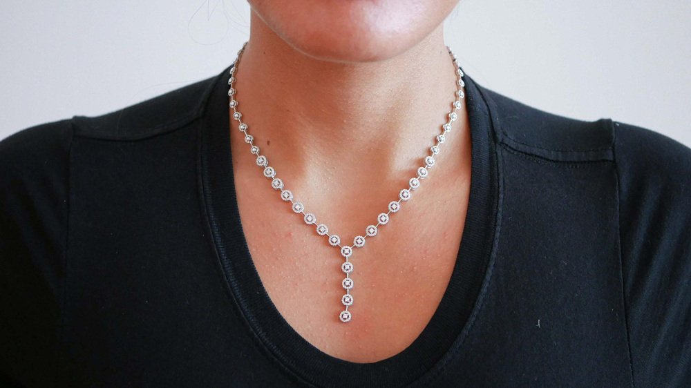 Diamonds, 18 Karat White Gold Necklace