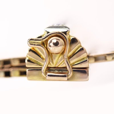 Diamonds 18 Karat Yellow Gold Belt Bracelet, 1950s-OLU-2042363