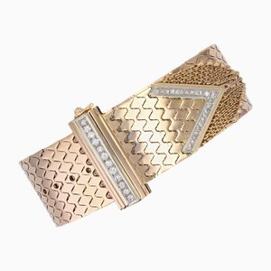 Diamonds 18 Karat Yellow Gold Belt Bracelet, 1950s-OLU-2042363