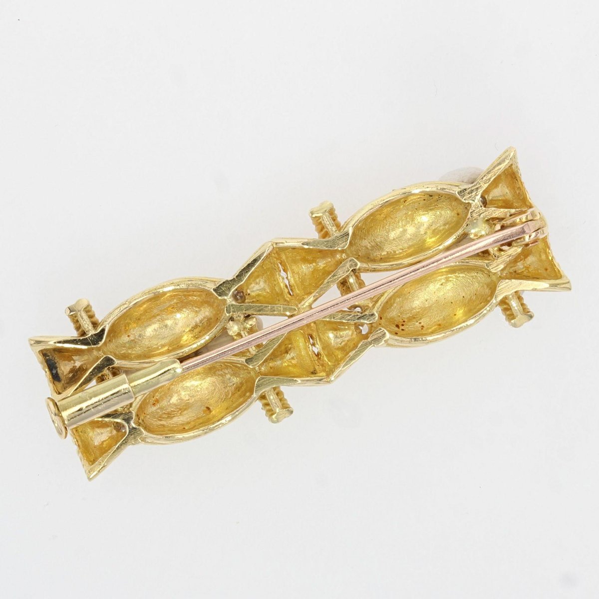 Diamonds 18 Karat Yellow Gold Bundle Brooch, 1950s