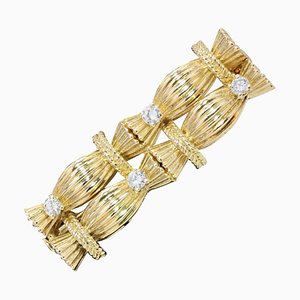 Diamonds 18 Karat Yellow Gold Bundle Brooch, 1950s-OLU-1079617