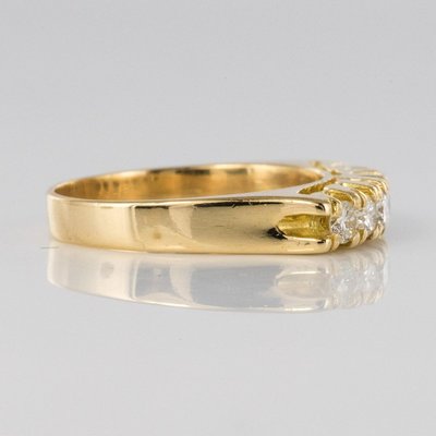 Diamonds and 18 Karat Yellow Gold Garter Ring-OLU-896663