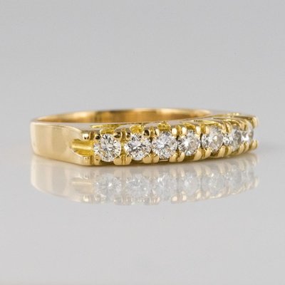 Diamonds and 18 Karat Yellow Gold Garter Ring-OLU-896663