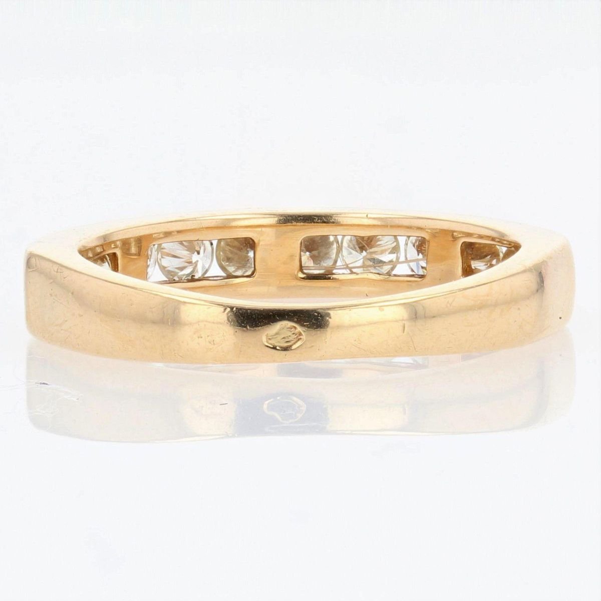 Diamonds and 18 Karat Yellow Gold Wedding Ring