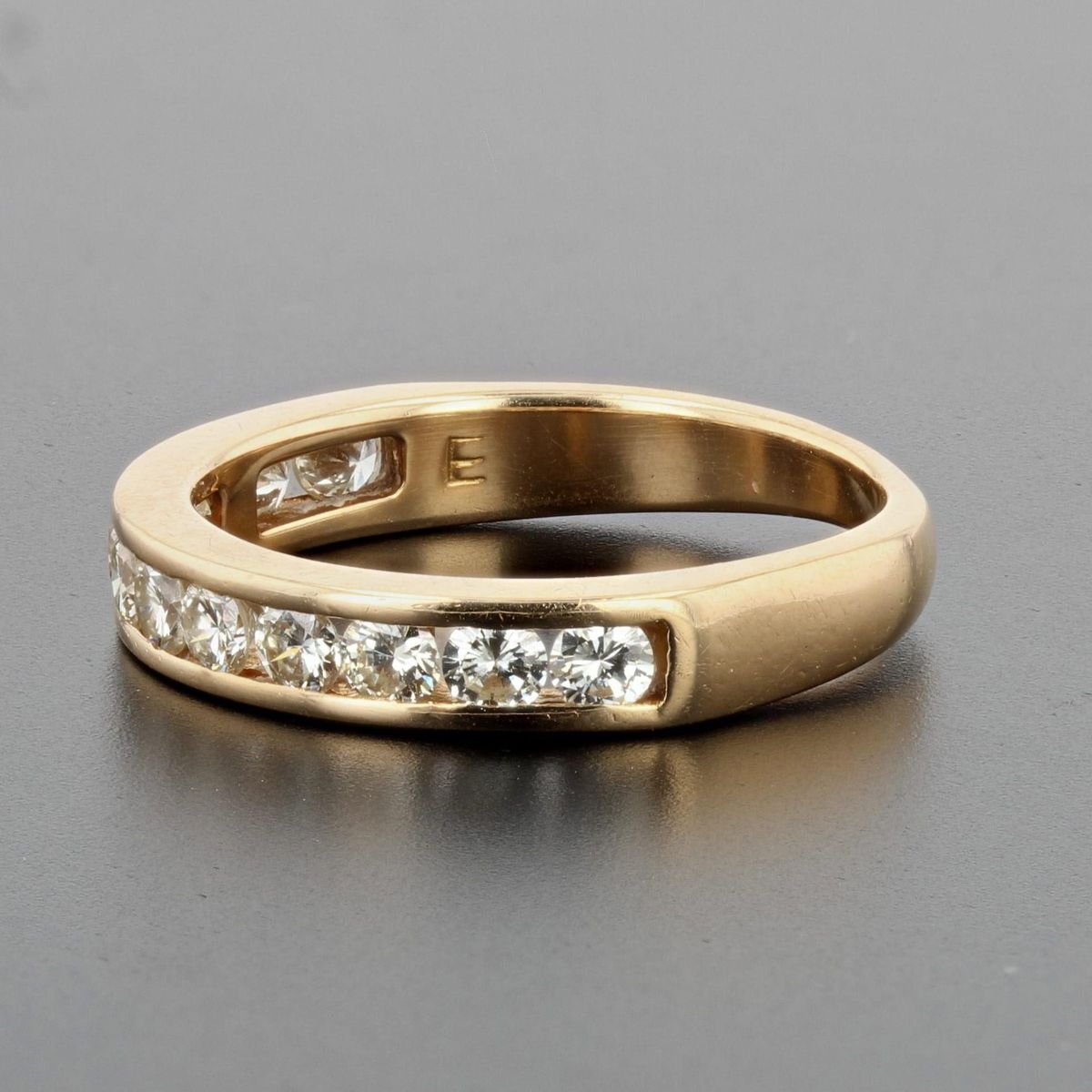 Diamonds and 18 Karat Yellow Gold Wedding Ring