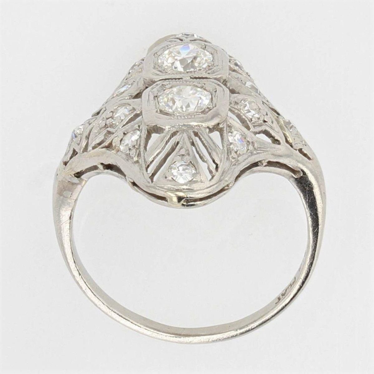 Diamonds and Openwork Platinum Ring, 1930s