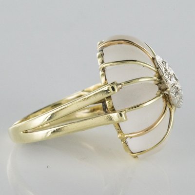 Diamonds Rock Crystal Yellow Gold Ring, 1960s