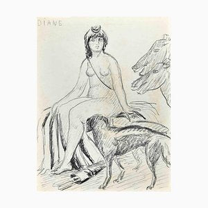 Diana Goddess, Original Drawing, Early 20th-Century-ZCI-1250839