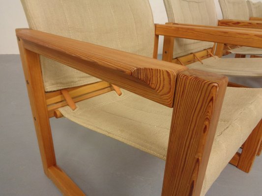 Diana Pine Wood Armchairs & Table by Karin Mobring for Ikea, 1970s, Set of 5-RDW-1817507