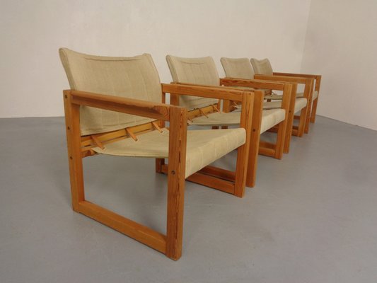 Diana Pine Wood Armchairs & Table by Karin Mobring for Ikea, 1970s, Set of 5-RDW-1817507