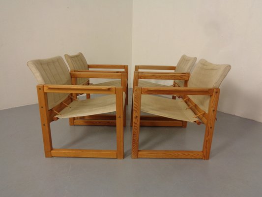 Diana Pine Wood Armchairs & Table by Karin Mobring for Ikea, 1970s, Set of 5-RDW-1817507