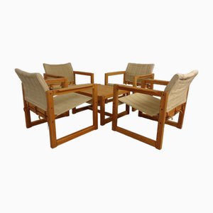 Diana Pine Wood Armchairs & Table by Karin Mobring for Ikea, 1970s, Set of 5-RDW-1817507