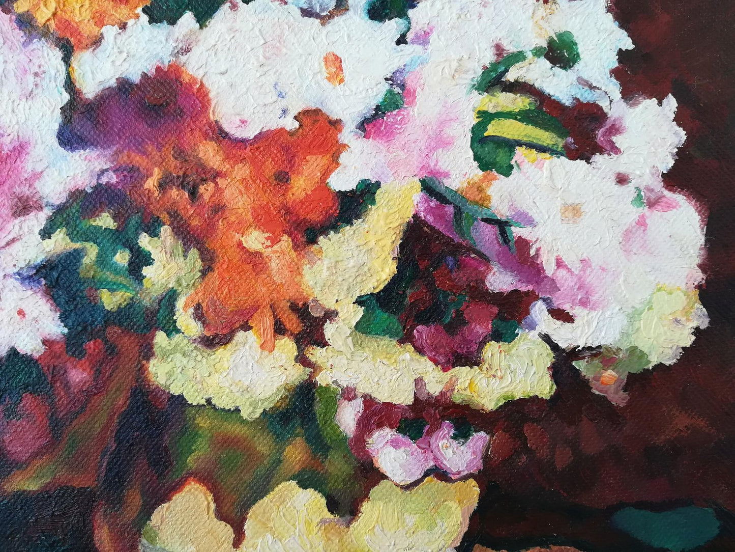 Diana Torje, Colored Flowers, 2018, Oil on Canvas