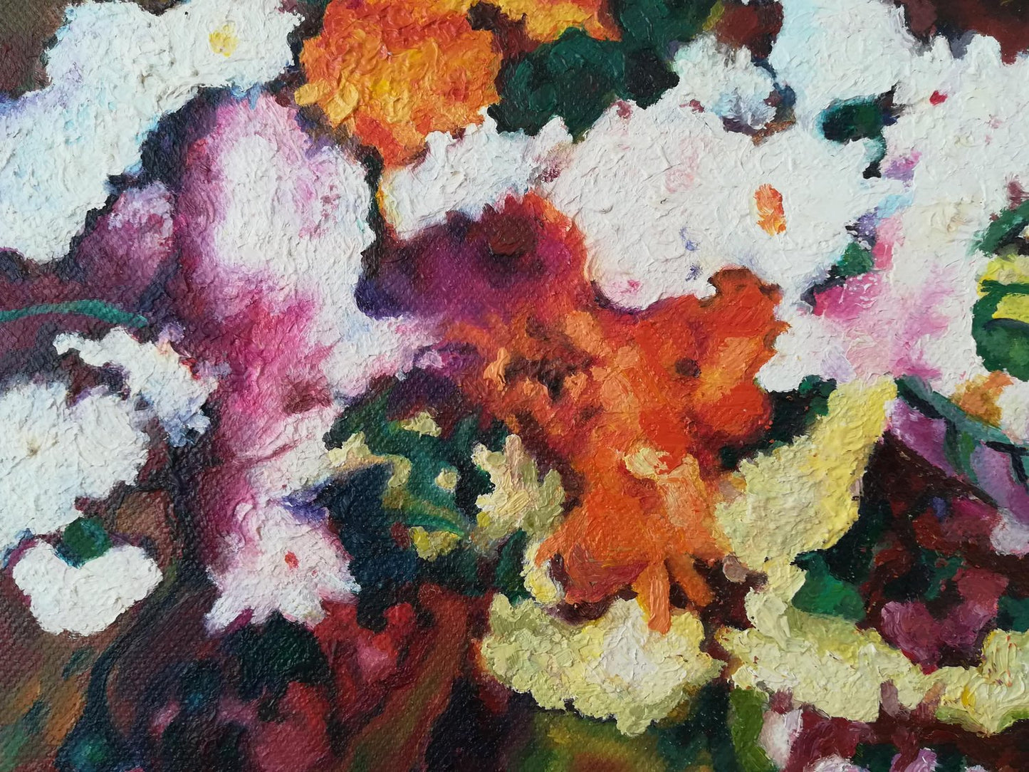 Diana Torje, Colored Flowers, 2018, Oil on Canvas