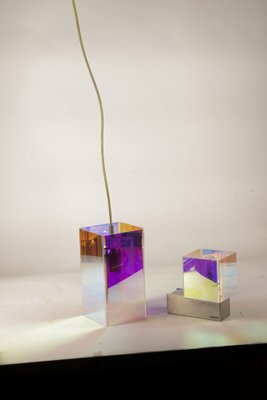 Didodado Iridescent Acrylic Glass Pendant and Wall Light from Emporium, 1990s, Set of 2-RAQ-1756820