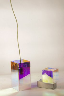 Didodado Iridescent Acrylic Glass Pendant and Wall Light from Emporium, 1990s, Set of 2-RAQ-1756820