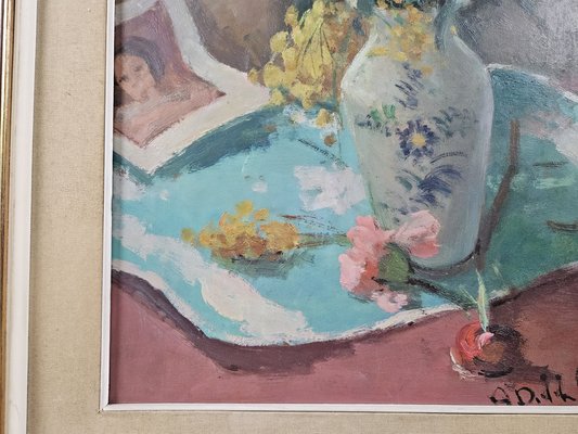 Died Nature in Pots, Early 1900s, 1920s, Oil & Masonite, Framed-ZUW-1786536