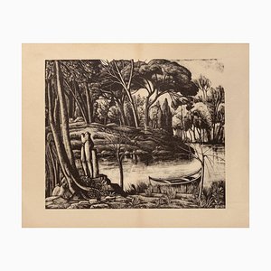 Diego Pettinelli, Landscape, Lithograph on Paper, 1937-ZCI-827784