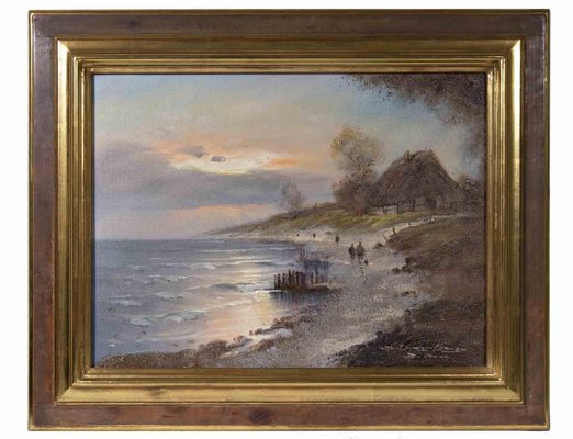 Dieter Lukas-Larsen, Evening Atmosphere, Original Painting, Late 20th-Century-ZCI-1163445