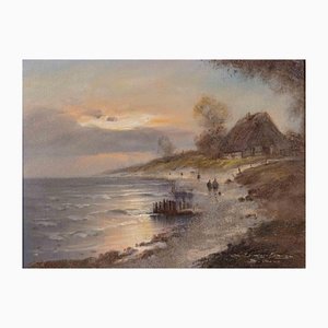 Dieter Lukas-Larsen, Evening Atmosphere, Original Painting, Late 20th-Century-ZCI-1163445