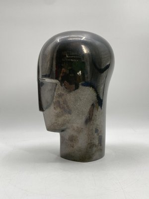 Dietrich Löwe, Head Sculpture, Glazed Ceramic, 1970s-CZ-1752498