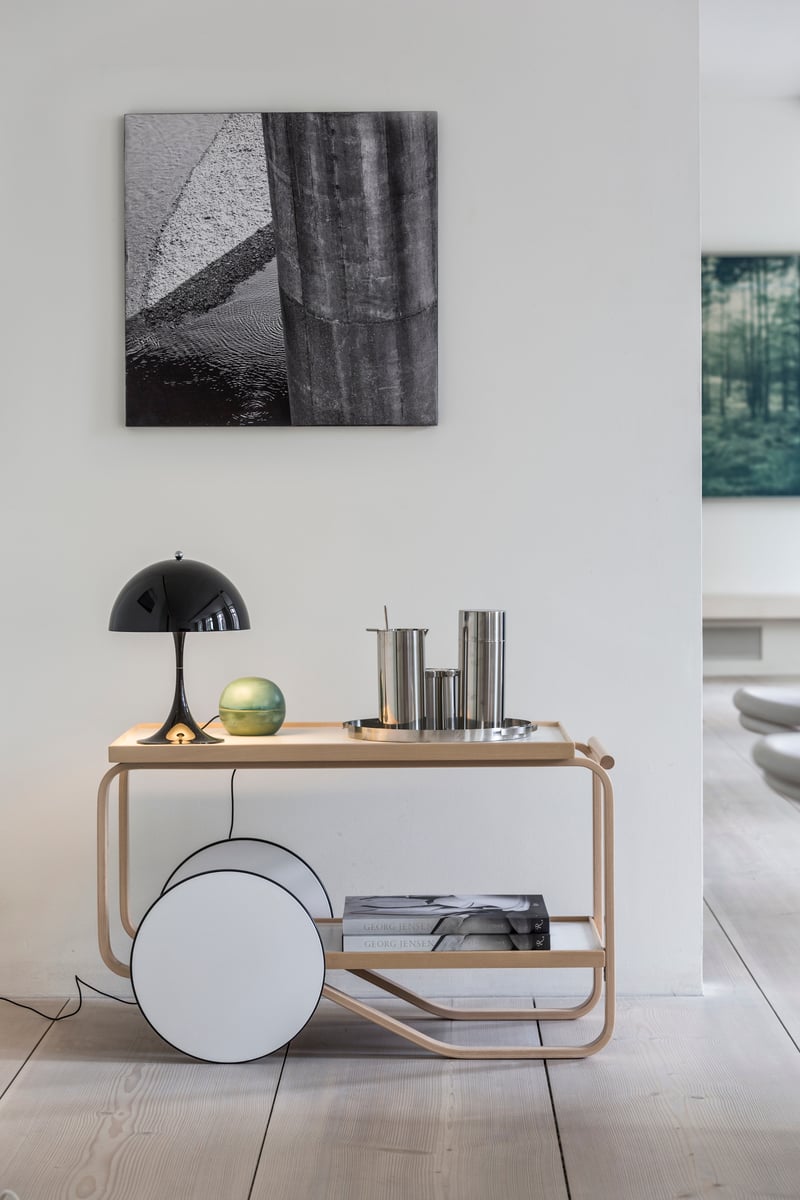 Aalto tea trolley 901, white - birch