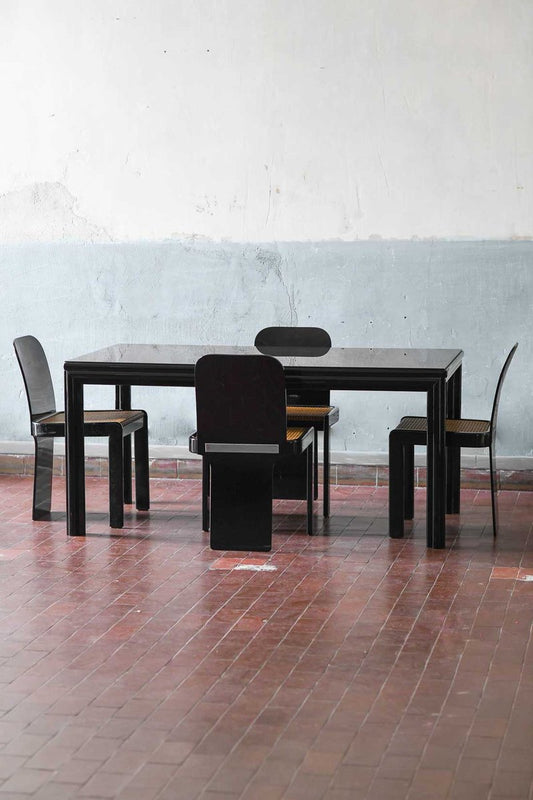 Dinging Table & Chairs attributed to Pierluigi Molinari for Pozzi Milan, 1960s, Set of 5