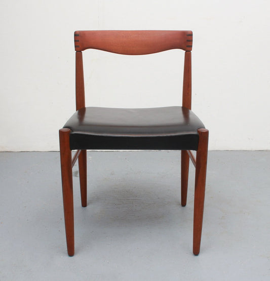 Dining Chair in Teak & Leather by H.W. Klein for Bramin, 1965