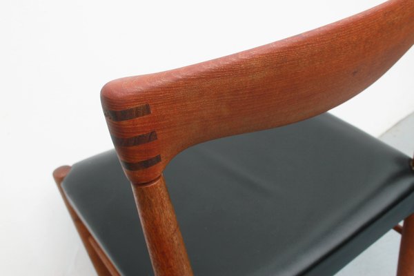 Dining Chair in Teak & Leather by H.W. Klein for Bramin, 1965-PF-1430882