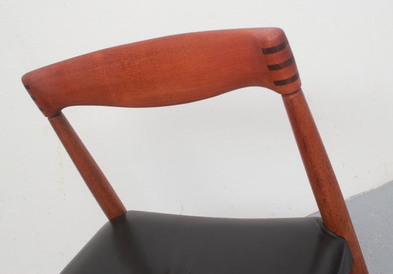 Dining Chair in Teak & Leather by H.W. Klein for Bramin, 1965-PF-1430882