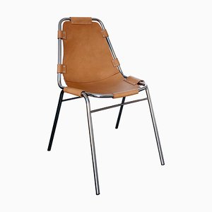 Dining Chair with New Leather by Charlotte Perriand for Les Arcs, 1960s-ZM-1278991