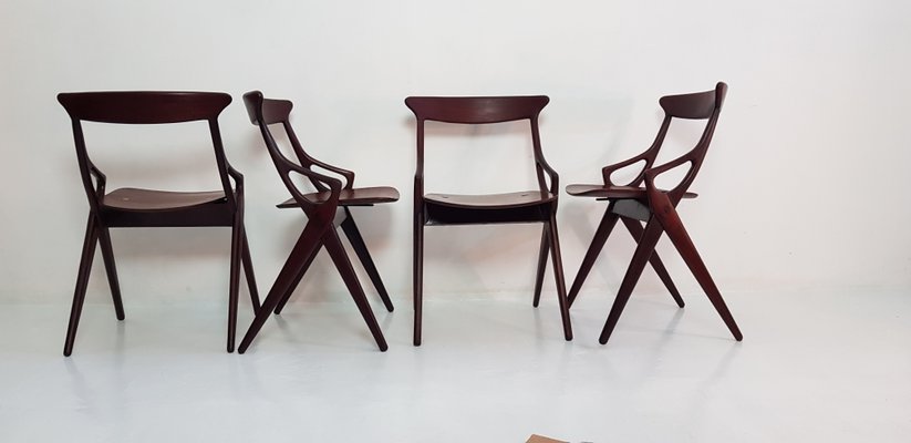 Dining Chairs by Arne Hovmand-Olsen for Mogens Kold, 1959, Set of 4-FO-582598