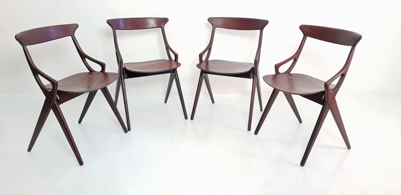 Dining Chairs by Arne Hovmand-Olsen for Mogens Kold, 1959, Set of 4-FO-582598