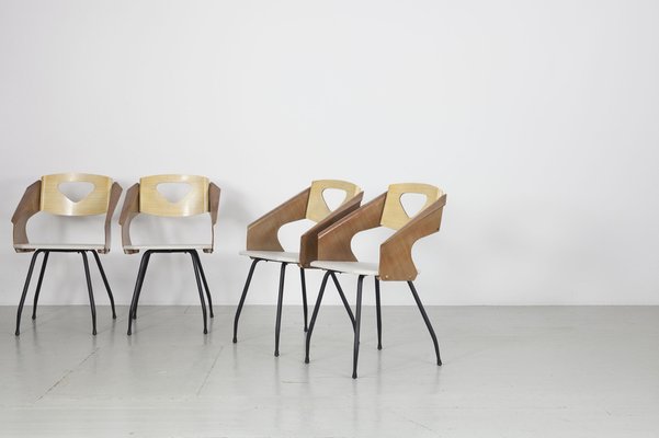 Dining Chairs by Carlo Ratti for Industria Legni Curvati, Milan, 1950s, Set of 6-AA-1703170