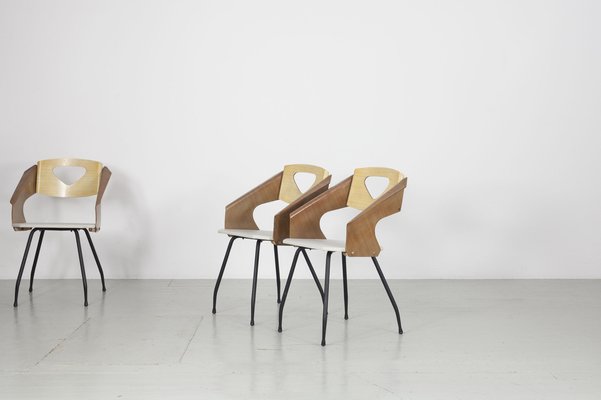 Dining Chairs by Carlo Ratti for Industria Legni Curvati, Milan, 1950s, Set of 6-AA-1703170