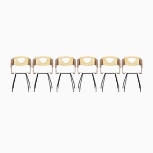 Dining Chairs by Carlo Ratti for Industria Legni Curvati, Milan, 1950s, Set of 6-AA-1703170