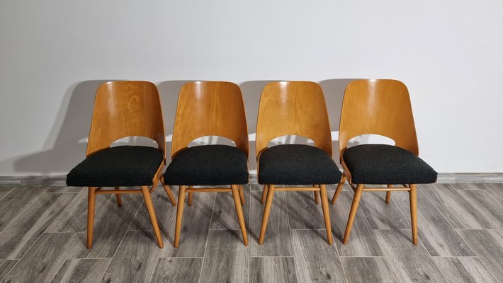 Dining Chairs by Radomir Hoffman for Ton, 1950s, Set of 4-QJA-1793189