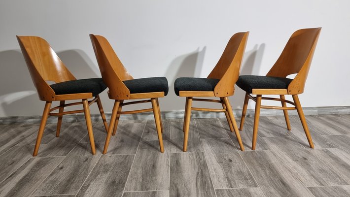 Dining Chairs by Radomir Hoffman for Ton, 1950s, Set of 4-QJA-1793189