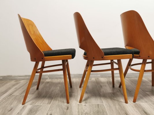 Dining Chairs by Radomir Hoffman for Ton, 1950s, Set of 4-QJA-1749046